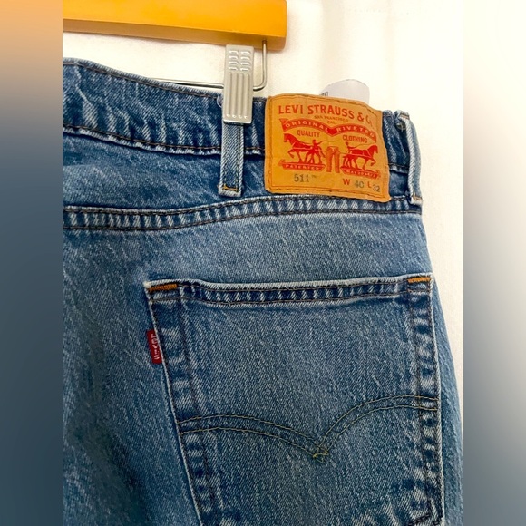 Levi's Classic Blue Straight Jeans men’s 40x32 - Picture 4 of 7